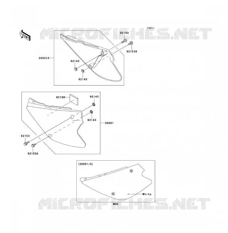 CACHE LAT&Eacute;RAL Kawasaki TOUT-TERRAIN 85 2009 KX85 - KX85 II  KX85A9F