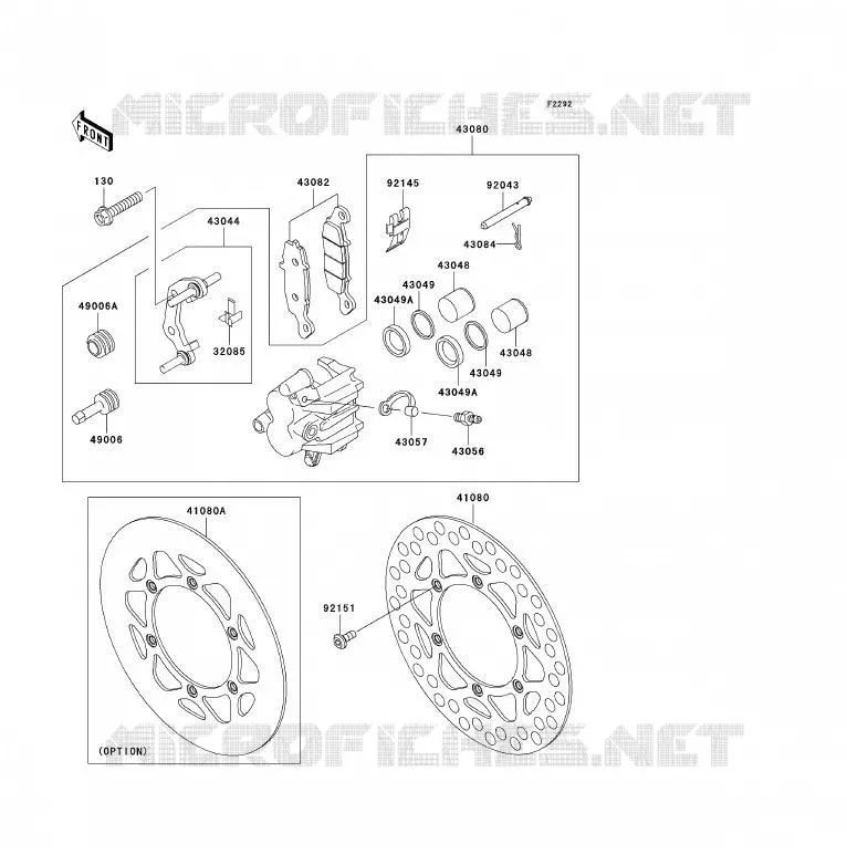 FREIN AVANT Kawasaki TOUT-TERRAIN 85 2009 KX85 - KX85 II  KX85A9F