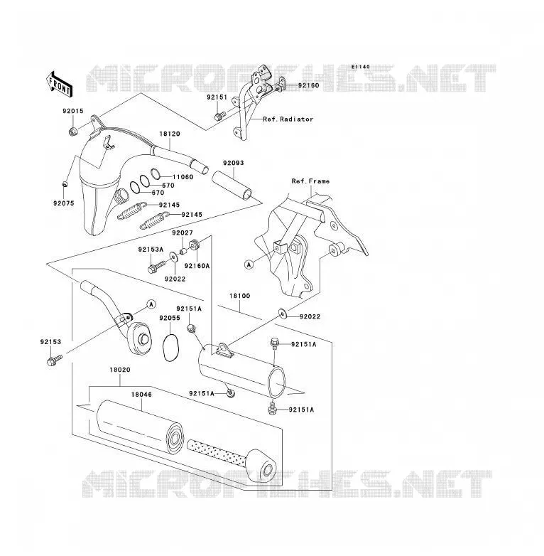 &Eacute;CHAPPEMENT Kawasaki TOUT-TERRAIN 85 2009 KX85  KX85A9FA