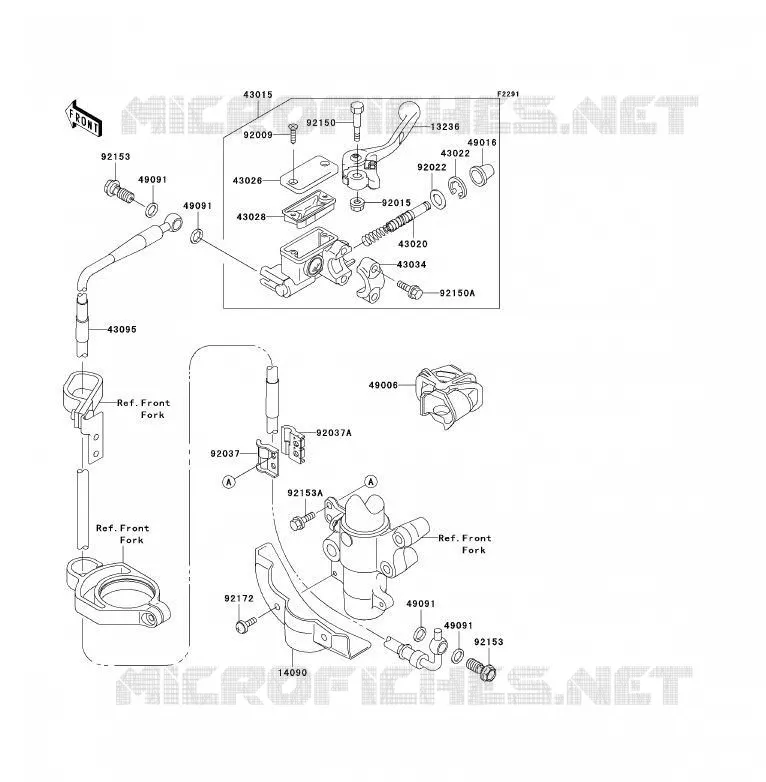 MAITRE CYLINDRE AV Kawasaki TOUT-TERRAIN 85 2011 KX85 - KX85 II  KX85ABF