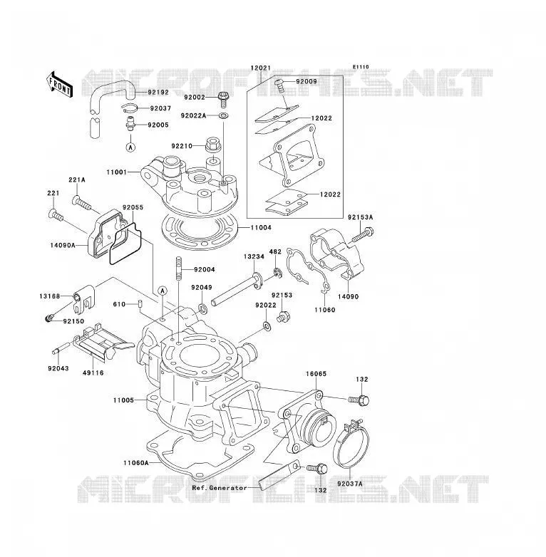 CULASSE/CYLINDRE Kawasaki TOUT-TERRAIN 85 2011 KX85 - KX85 II  KX85ABF