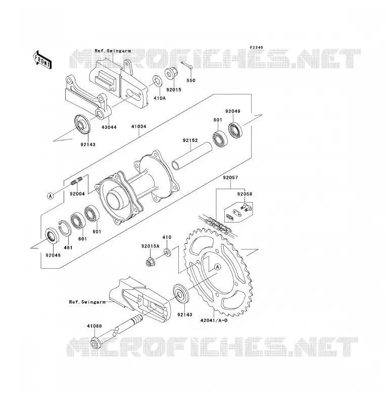 MOYEU ARRIERE Kawasaki TOUT-TERRAIN 85 2012 KX85 - KX85 II  KX85ACF