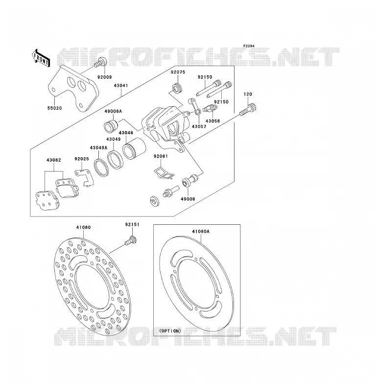 FREIN ARRIERE Kawasaki TOUT-TERRAIN 85 2001 KX85 - KX85 II  KX85-B1