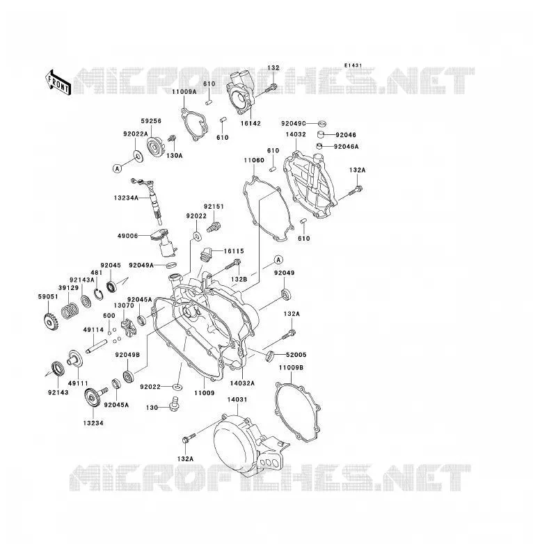 COUVERCLES MOTEUR Kawasaki TOUT-TERRAIN 85 2002 KX85 - KX85 II  KX85-B2