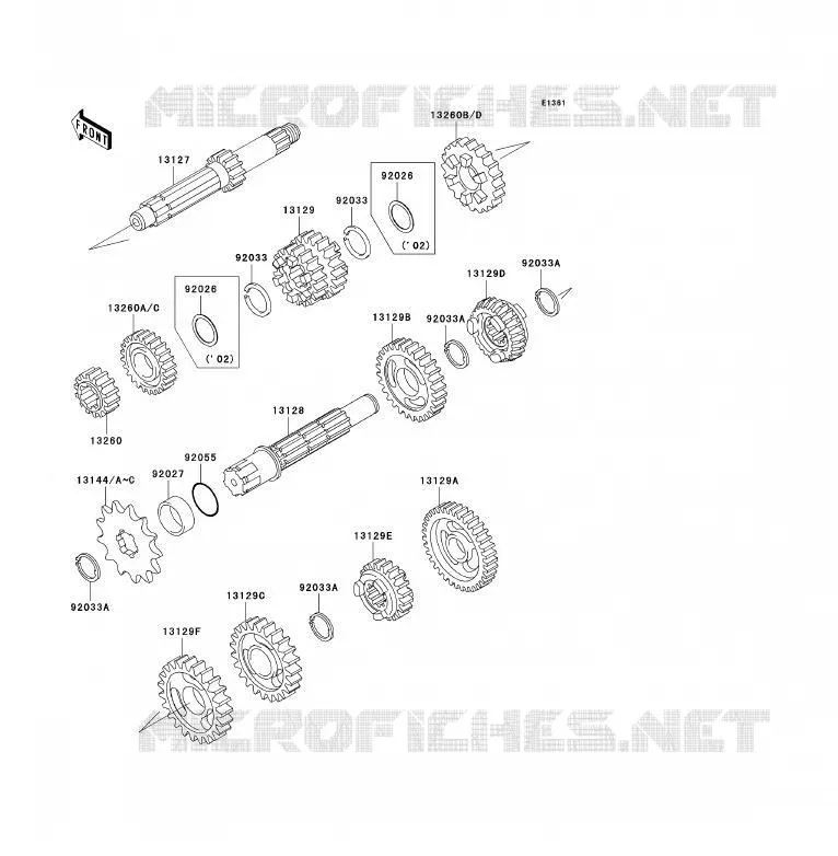 TRANSMISSION Kawasaki TOUT-TERRAIN 85 2002 KX85 - KX85 II  KX85-B2