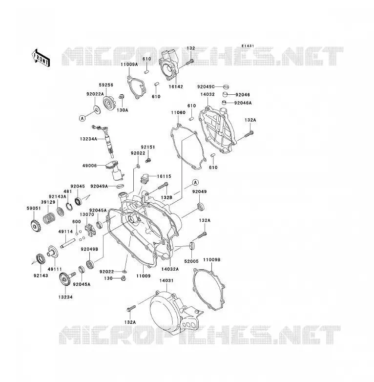 COUVERCLES MOTEUR Kawasaki TOUT-TERRAIN 85 2003 KX85 - KX85 II  KX85-B3