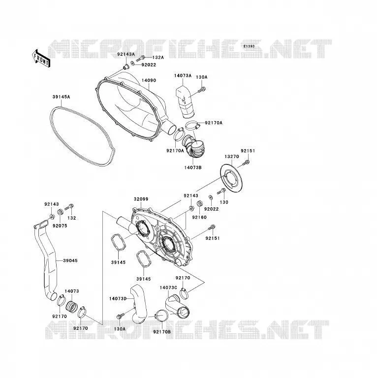 COUVERCLE CONVERTISSEUR Kawasaki QUAD 300 2000 KVF300  KVF300-B2