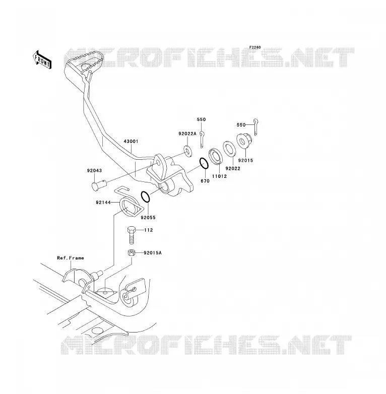 PEDALE DE FREIN Kawasaki QUAD 300 2000 KVF300  KVF300-B2