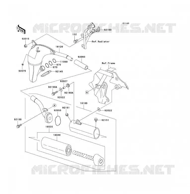 &Eacute;CHAPPEMENT Kawasaki TOUT-TERRAIN 85 2004 KX85 - KX85 II  KX85-B4
