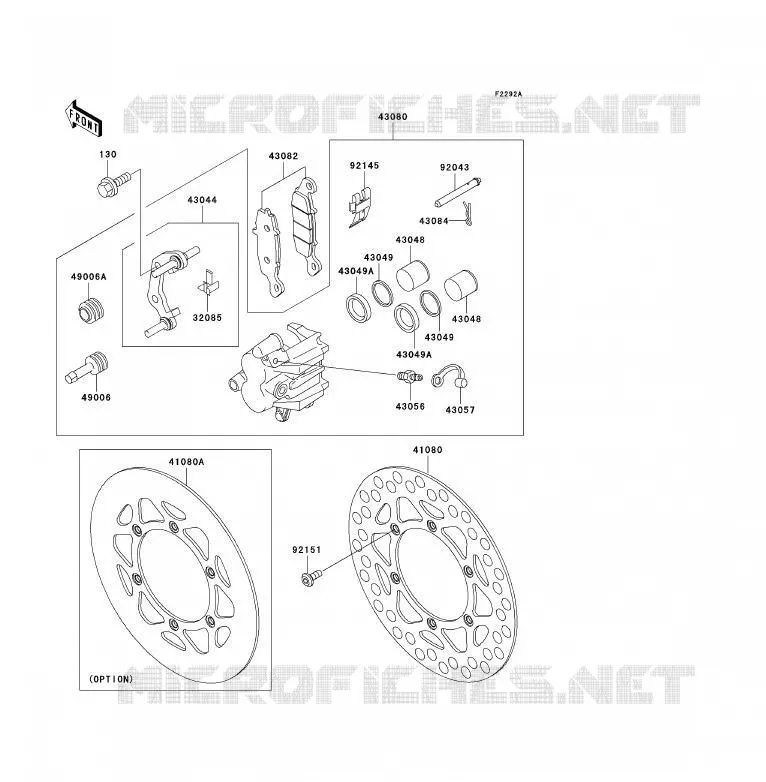 FREIN AVANT Kawasaki TOUT-TERRAIN 85 2004 KX85 - KX85 II  KX85-B4