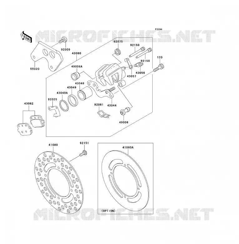 FREIN ARRIERE Kawasaki TOUT-TERRAIN 85 2005 KX85 - KX85 II  KX85-B5