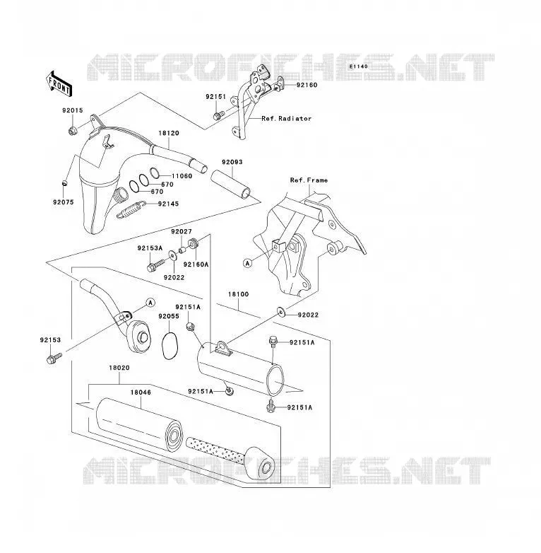 &Eacute;CHAPPEMENT Kawasaki TOUT-TERRAIN 85 2006 KX85 - KX85 II  KX85B6F