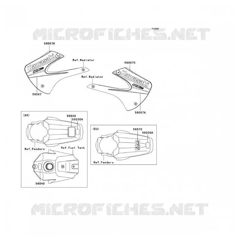 LABEL Kawasaki TOUT-TERRAIN 85 2006 KX85 - KX85 II  KX85B6F