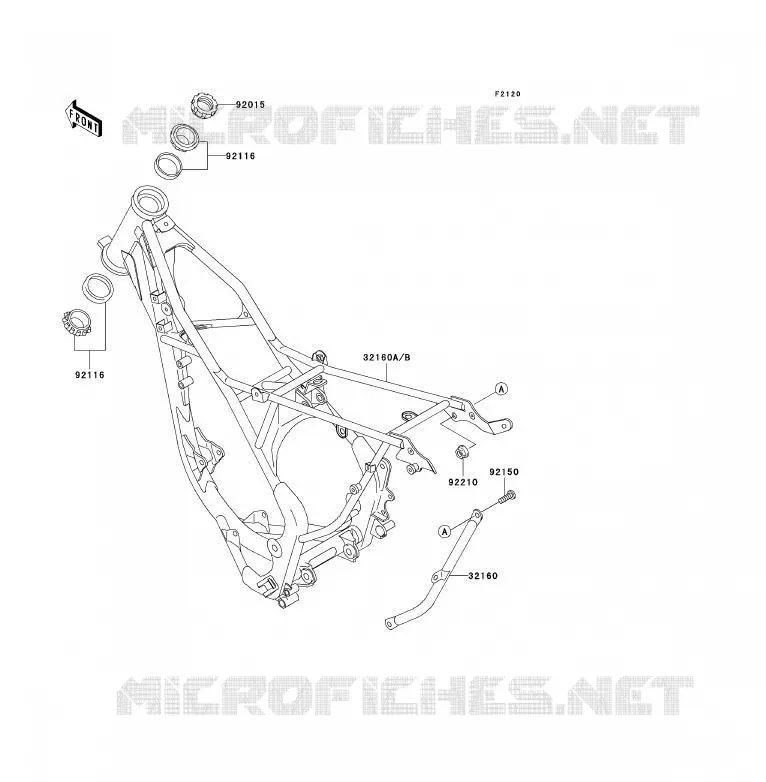 CH&Acirc;SSIS Kawasaki TOUT-TERRAIN 85 2007 KX85 - KX85 II  KX85B7F