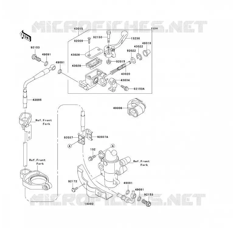 MAITRE CYLINDRE AV Kawasaki TOUT-TERRAIN 85 2007 KX85 - KX85 II  KX85B7F