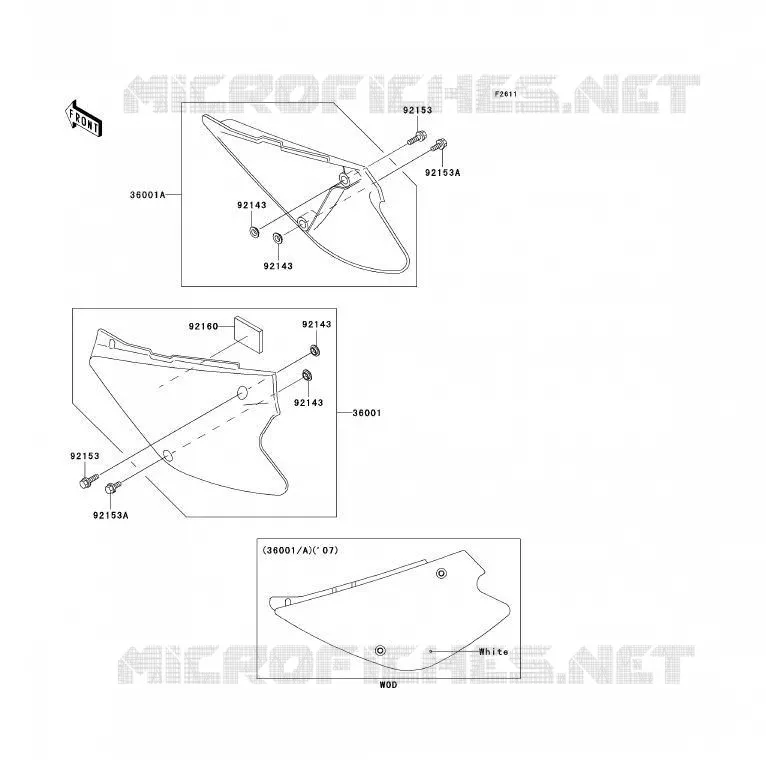 CACHE LAT&Eacute;RAL Kawasaki TOUT-TERRAIN 85 2007 KX85 - KX85 II  KX85B7F