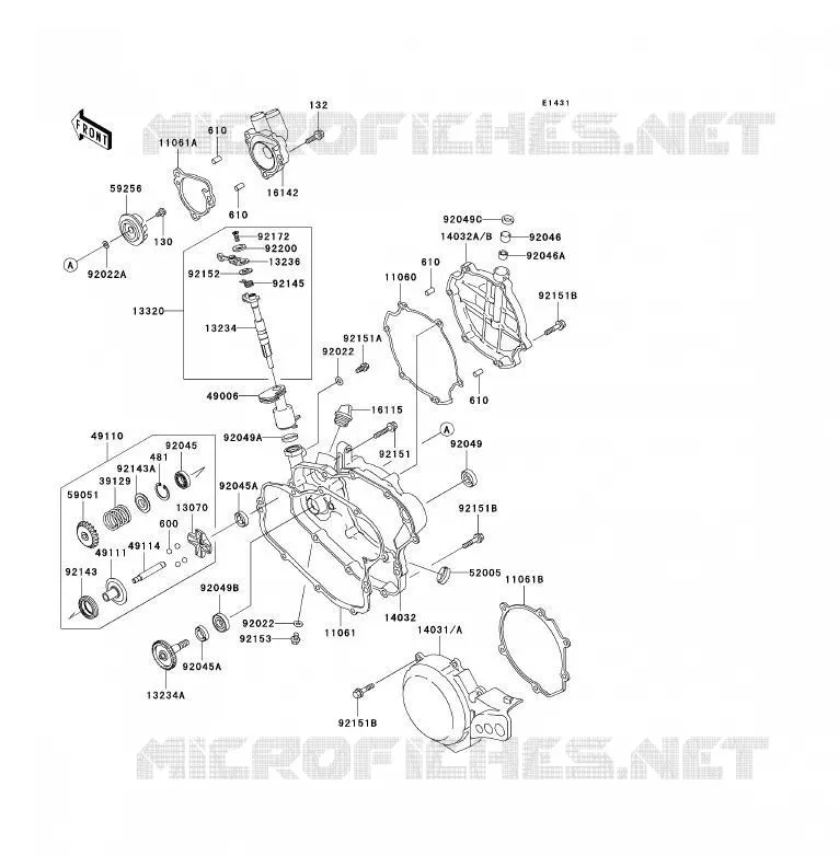 COUVERCLES MOTEUR Kawasaki TOUT-TERRAIN 85 2008 KX85 - KX85 II  KX85B8F