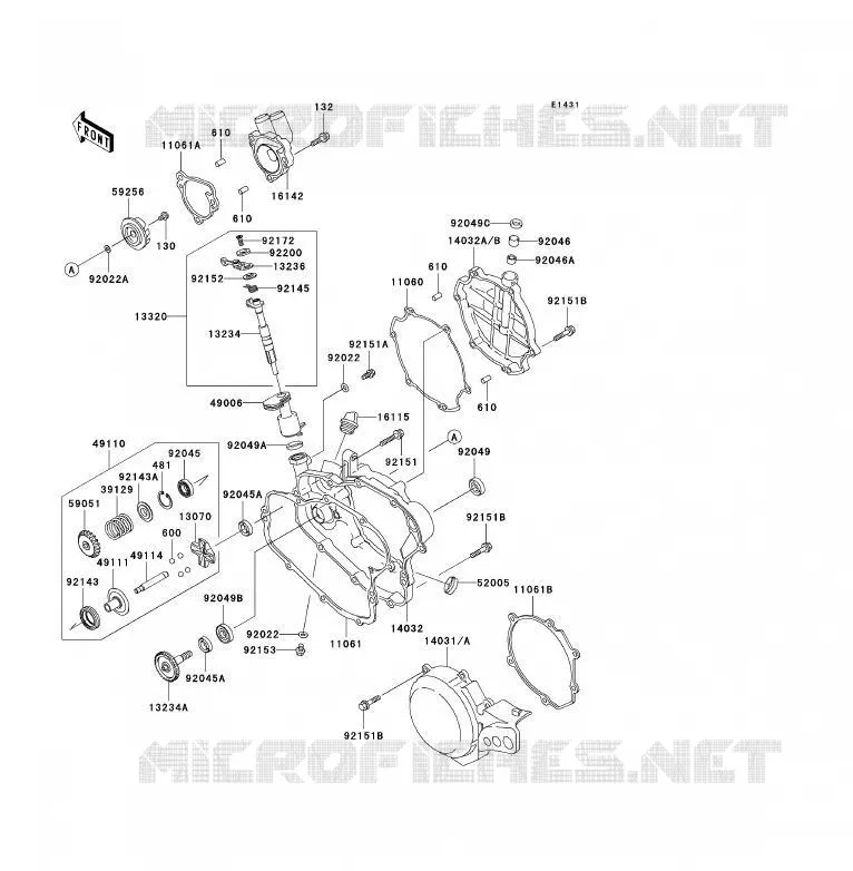 COUVERCLES MOTEUR Kawasaki TOUT-TERRAIN 85 2008 KX85 - KX85 II  KX85B8F