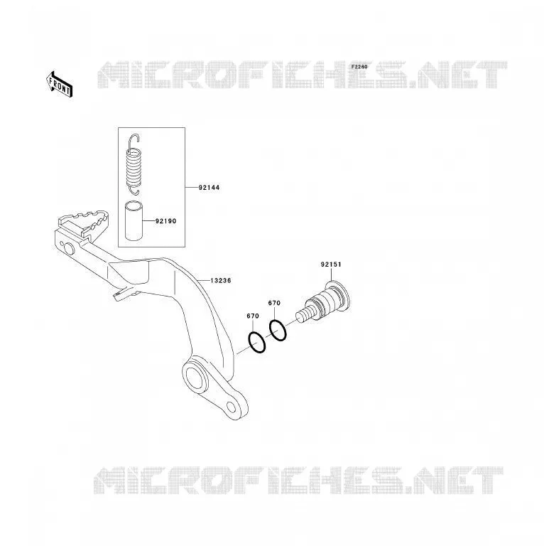PEDALE DE FREIN Kawasaki TOUT-TERRAIN 85 2008 KX85 - KX85 II  KX85B8F