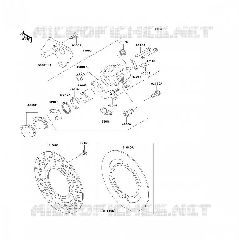 FREIN ARRIERE Kawasaki TOUT-TERRAIN 85 2009 KX85 - KX85 II  KX85B9F