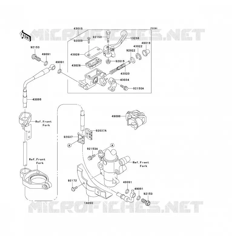 MAITRE CYLINDRE AV Kawasaki TOUT-TERRAIN 85 2010 KX85 - KX85 II  KX85BAF