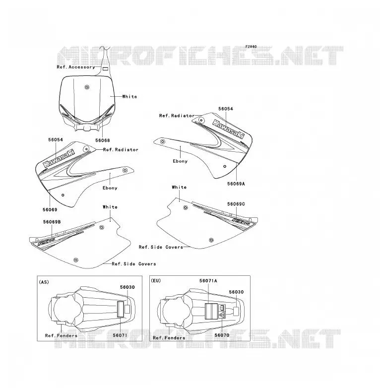 LABEL Kawasaki TOUT-TERRAIN 85 2010 KX85 - KX85 II  KX85BAF