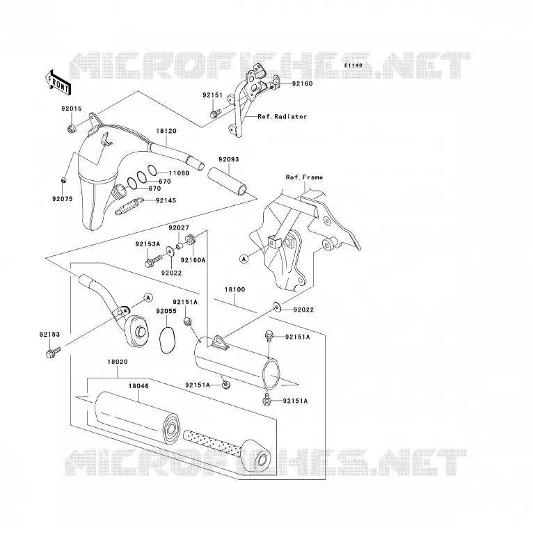 &Eacute;CHAPPEMENT Kawasaki TOUT-TERRAIN 85 2011 KX85 - KX85 II  KX85BBF