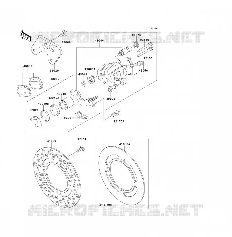 FREIN ARRIERE Kawasaki TOUT-TERRAIN 85 2012 KX85 - KX85 II  KX85BCF