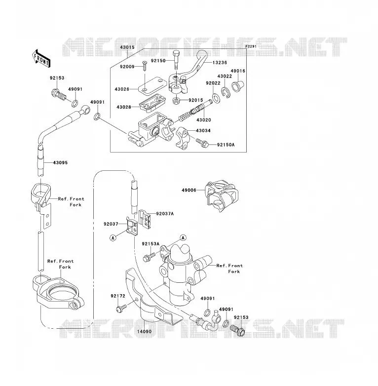 MAITRE CYLINDRE AV Kawasaki TOUT-TERRAIN 85 2012 KX85 - KX85 II  KX85BCF