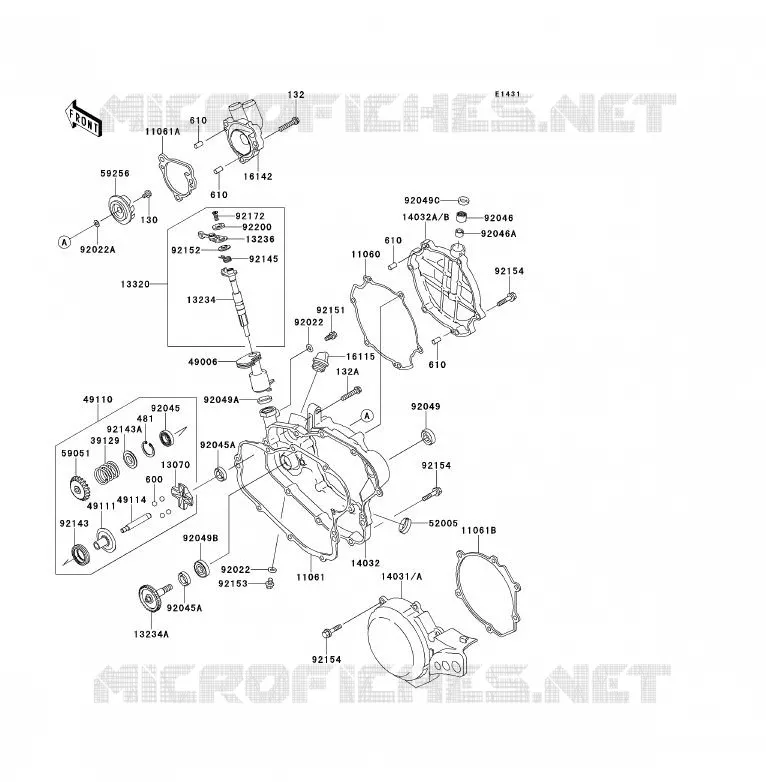 COUVERCLES MOTEUR Kawasaki TOUT-TERRAIN 85 2013 KX85 - KX85 II  KX85BDF