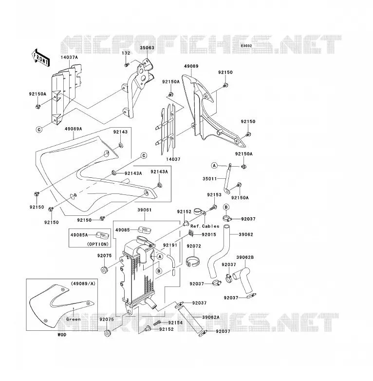RADIATEUR Kawasaki TOUT-TERRAIN 85 2013 KX85 - KX85 II  KX85BDF