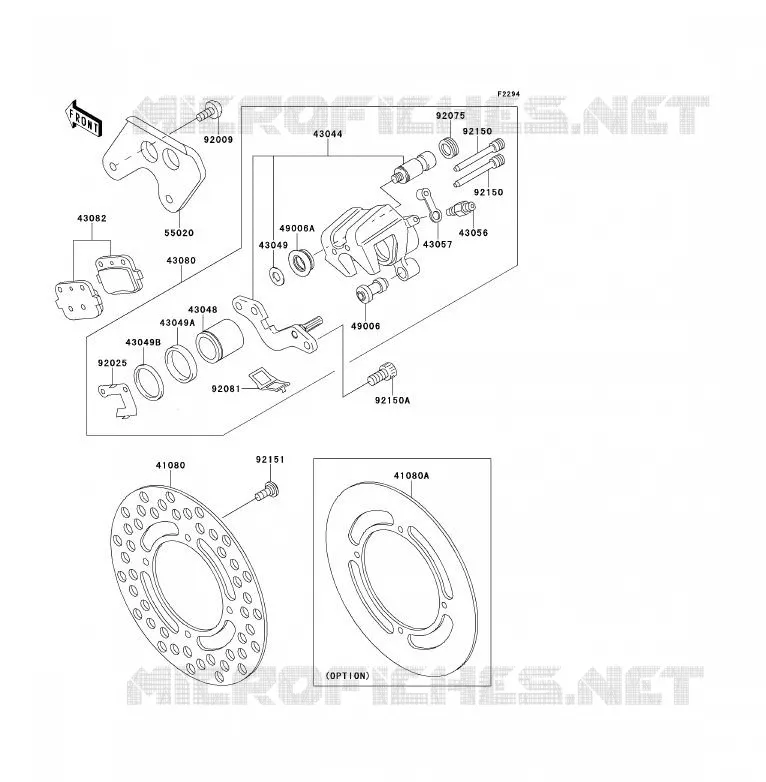 FREIN ARRIERE Kawasaki TOUT-TERRAIN 85 2013 KX85 - KX85 II  KX85BDF