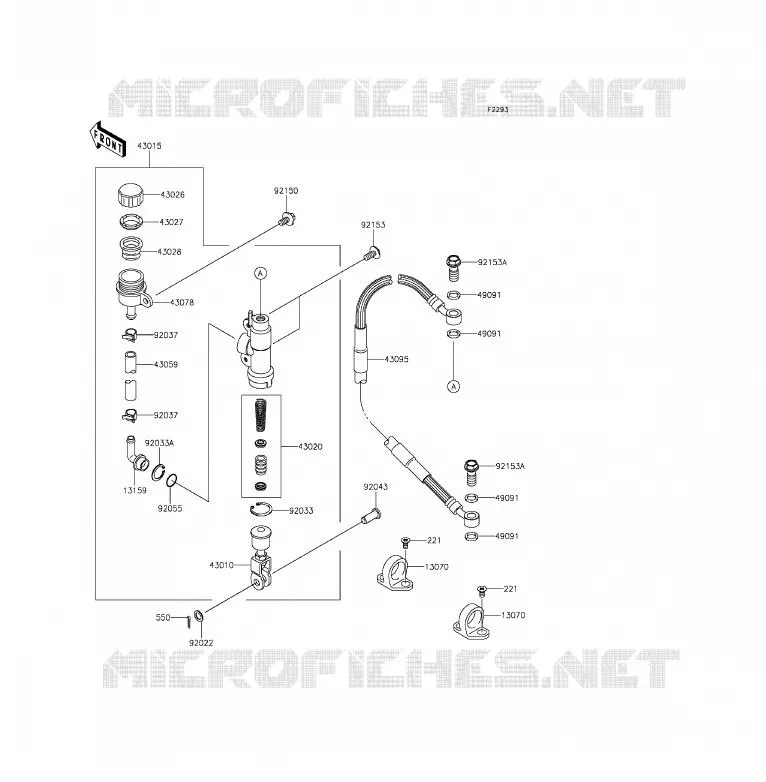 MAITRE CYLINDRE ARRI&Egrave;RE Kawasaki TOUT-TERRAIN 85 2014 KX85  KX85CEF