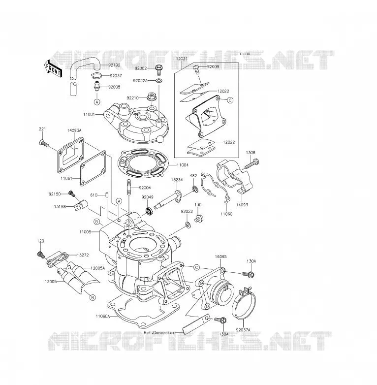 CULASSE/CYLINDRE Kawasaki TOUT-TERRAIN 85 2014 KX85  KX85CEF