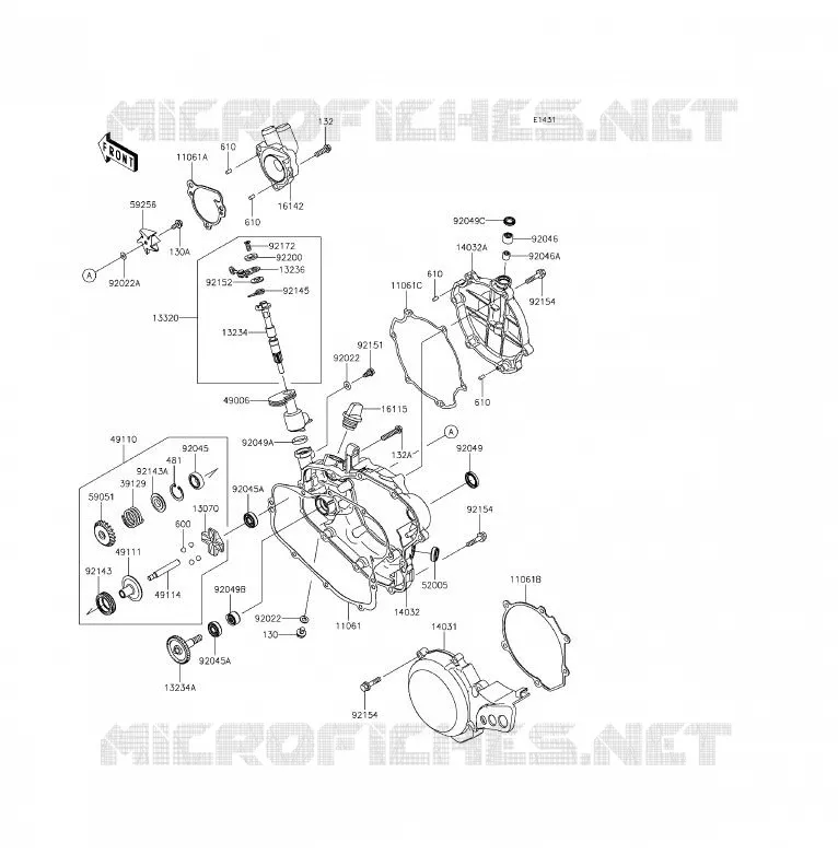 COUVERCLES MOTEUR Kawasaki TOUT-TERRAIN 85 2015 KX85  KX85CFF