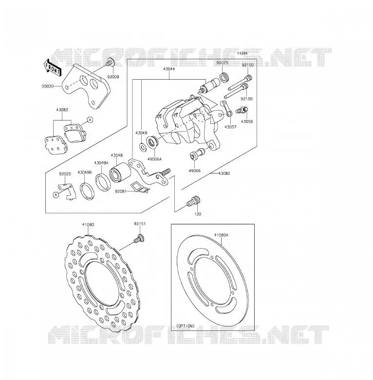 FREIN ARRIERE Kawasaki TOUT-TERRAIN 85 2014 KX85 - KX85 II  KX85DEF