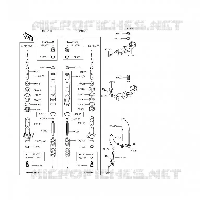 FOURCHE Kawasaki TOUT-TERRAIN 85 2015 KX85 - KX85 II  KX85DFF
