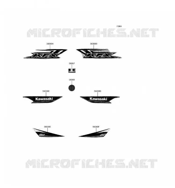 STICKER Kawasaki QUAD 90 2017 KFX90  KSF90AHF