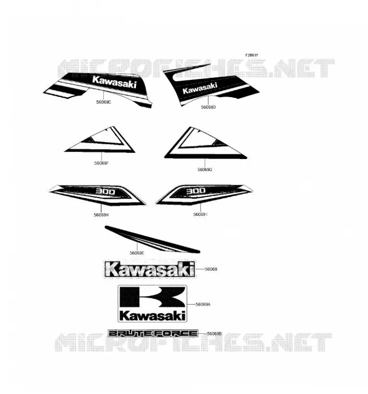 STICKER(GREEN) Kawasaki QUAD 300 2017 BRUTE FORCE 300  KVF300CHF