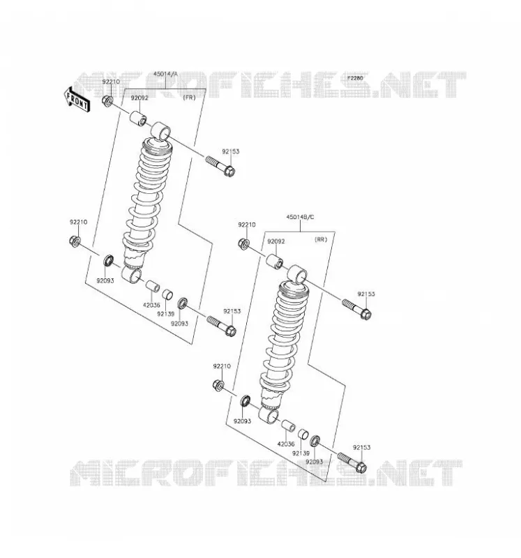 AMORTISSEUR Kawasaki QUAD 750 2017 BRUTE FORCE 750 4X4I EPS  KVF750GHF