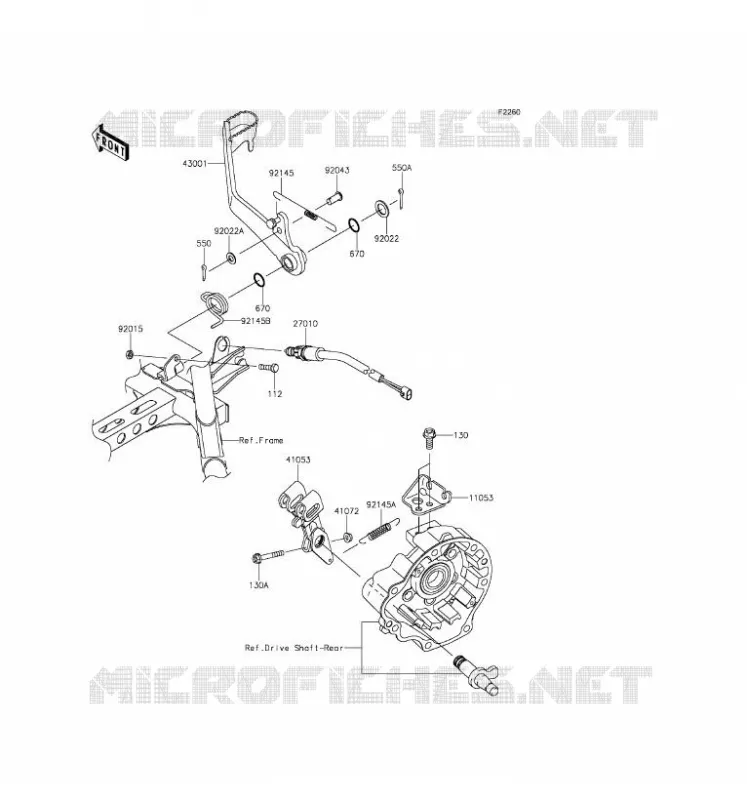 PEDALE DE FREIN Kawasaki QUAD 750 2017 BRUTE FORCE 750 4X4I EPS  KVF750GHF