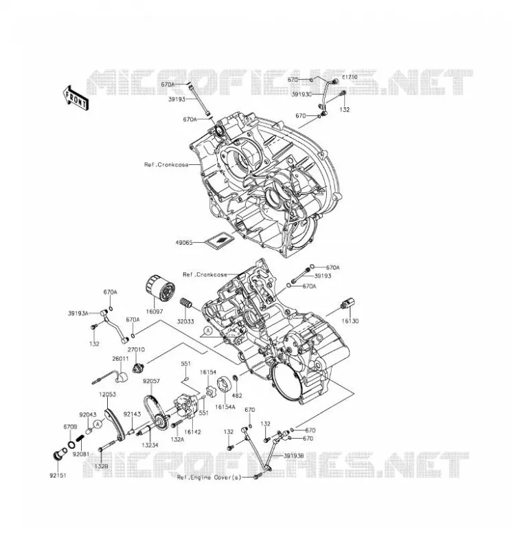 POMPE A HUILE/FILTRE &Agrave; HUILE Kawasaki QUAD 750 2017 BRUTE FORCE 750 4X4I EPS  KVF750HHF