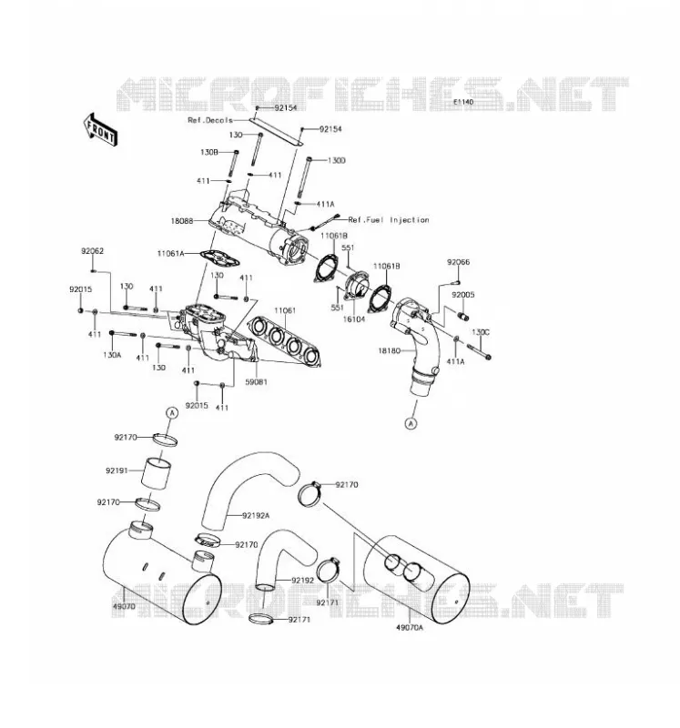 &Eacute;CHAPPEMENT Kawasaki JET SKI 1500 2016 JET SKI ULTRA 310X  JT1500LGF