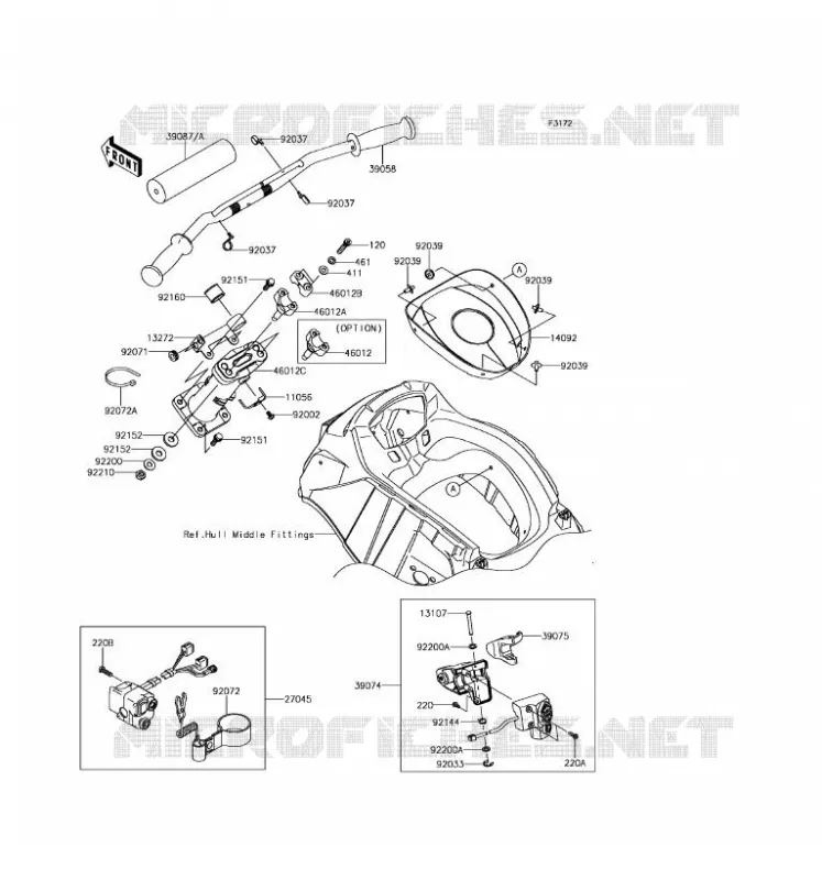 GUIDON Kawasaki JET SKI 1500 2016 JET SKI ULTRA 310R  JT1500NGF