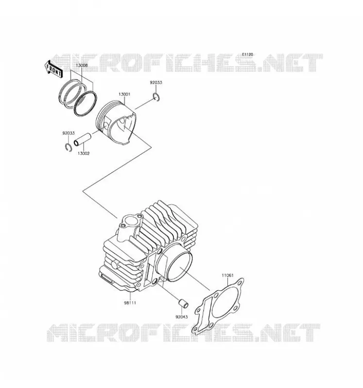 CYLINDRE/PISTON Kawasaki MOTOS 125 2017 Z125 PRO  BR125JHF
