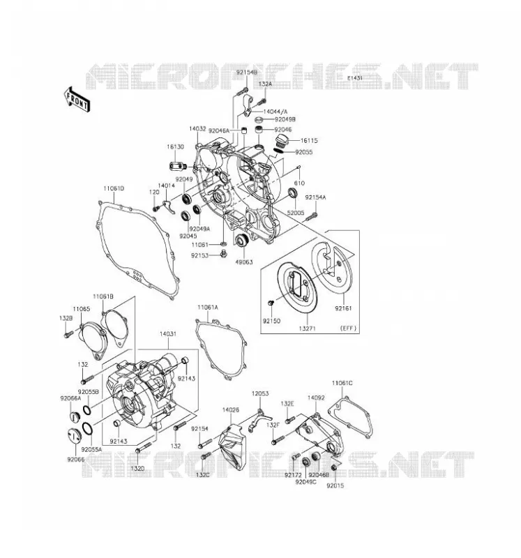 COUVERCLES MOTEUR Kawasaki MOTOS 250 2016 Z250SL  BR250EGF