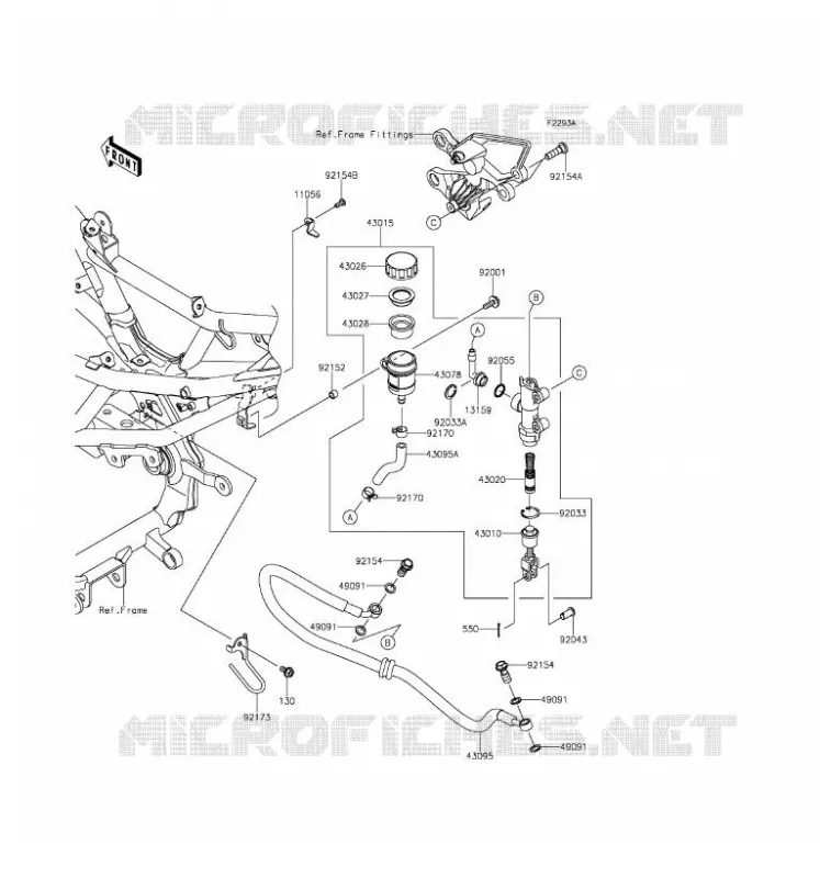 MAITRE CYLINDRE ARRI&Egrave;RE Kawasaki MOTOS 250 2016 Z250SL  BR250EGF