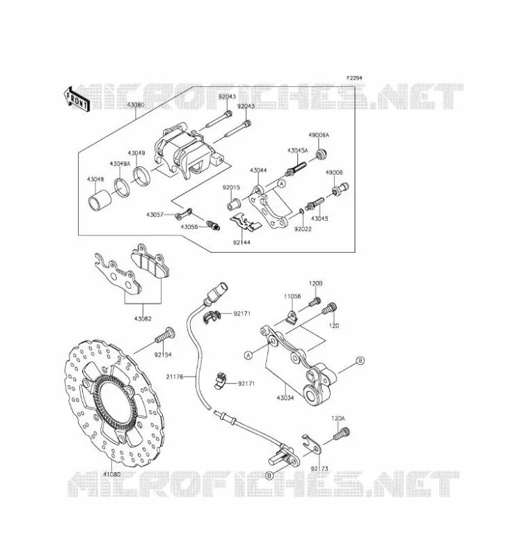 FREIN ARRIERE Kawasaki MOTOS 250 2016 Z250SL ABS  BR250FGF