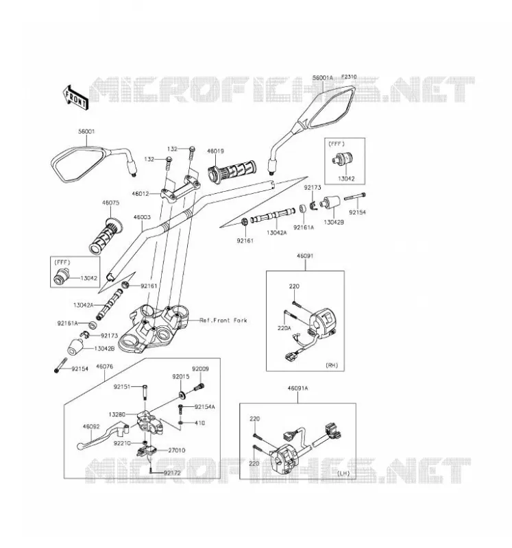 GUIDON Kawasaki MOTOS 250 2016 Z250SL ABS  BR250FGF