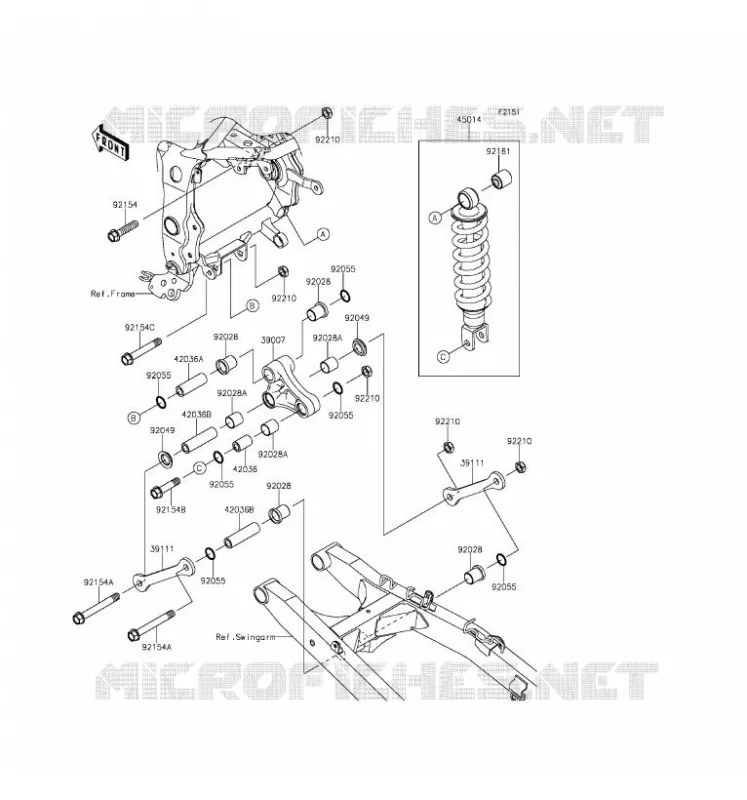 SUSPENSION/AMORTISSEUR Kawasaki MOTOS 250 2016 Z250SL ABS  BR250FGF